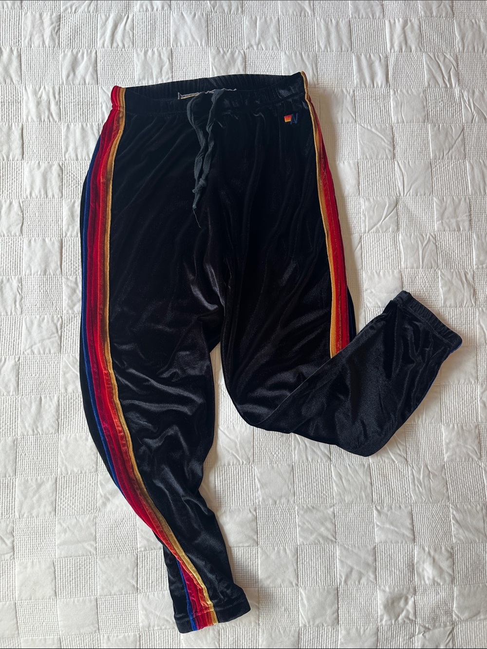 Black Aviator Nation Velvet Jogger